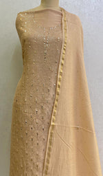 将图像加载到图库查看器中， Lakhnavi 手工制作 Chanderi 丝绸 Chikankari Kurta Dupatta 套装 - Honc0128713
