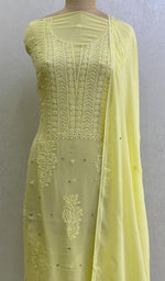 Load image into Gallery viewer, Women&#39;s Lucknowi Handcrafted Viscose Georgette Chikankari Suit Material  - Honc0130316