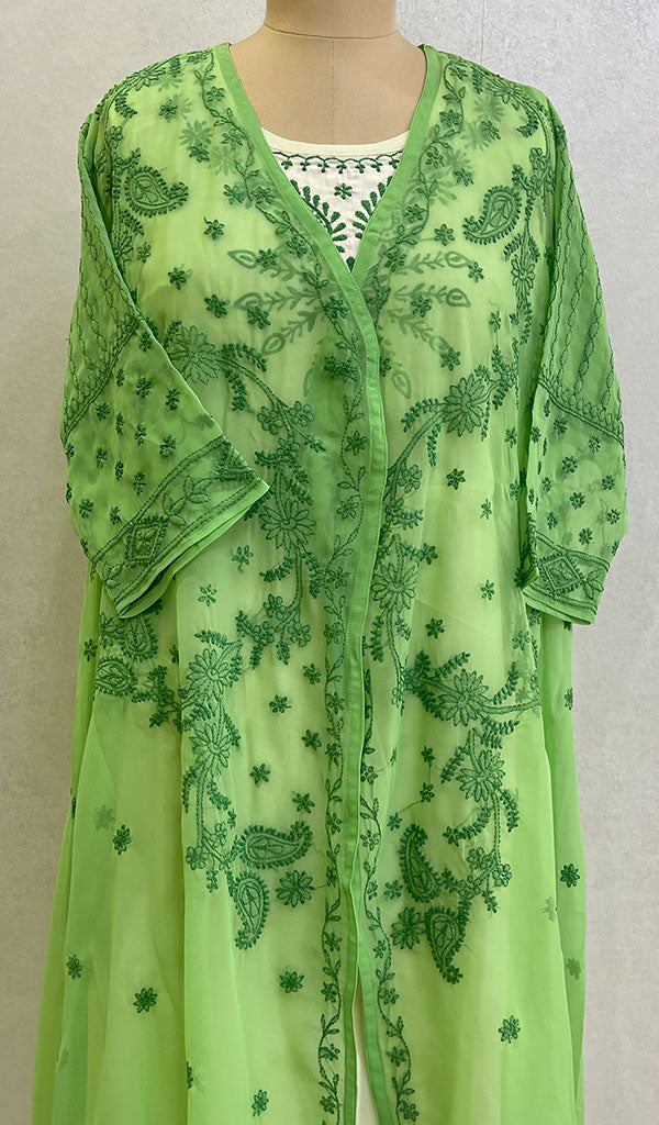 Haaya Women's Lakhnavi Handcrafted Faux-Georgette Chikankari Dress - HONC0137240