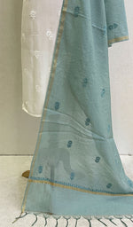Load image into Gallery viewer, Women&#39;s Lakhnavi Handcrafted Chanderi Silk Chikankari Dupatta - Honc0104733