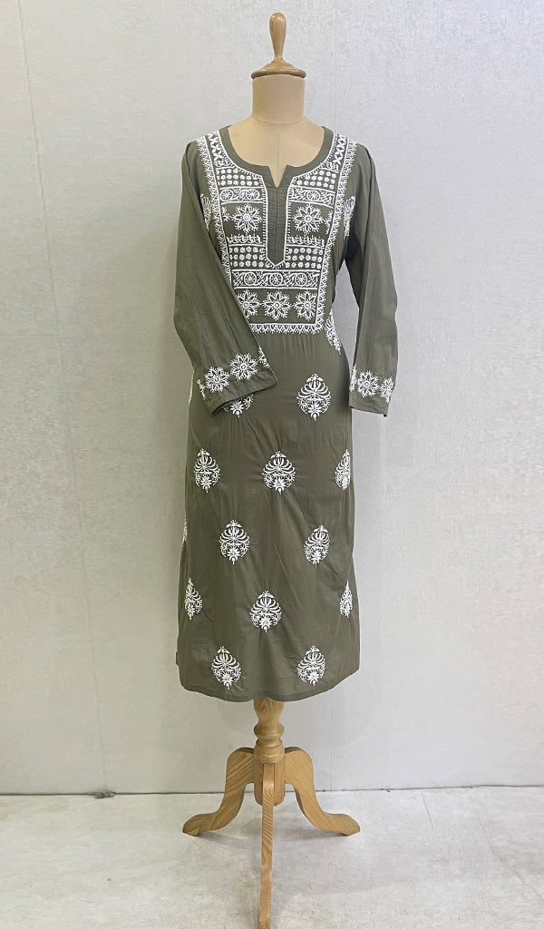 Lucknowi Handcrafted Cotton Chikankari Kurti-HONC0148368