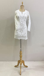 Load image into Gallery viewer, Women&#39;s Lakhnavi Handcrafted Cotton Chikankari Top - HONC0217587
