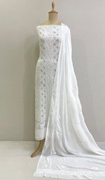 将图像加载到图库查看器中， Women&#39;s Lucknowi Handcrafted Viscose Georgette Chikankari Kurta And Dupatta Set - HONC0176123
