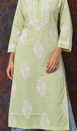 Women's Lucknowi Handcrafted Cotton Chikankari Kurti- HONC0234245
