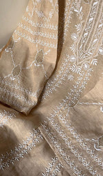 Load image into Gallery viewer, Women&#39;s Lucknowi Handcrafted Pure Tissue Chanderi Chikankari Dupatta Set - HONC05569
