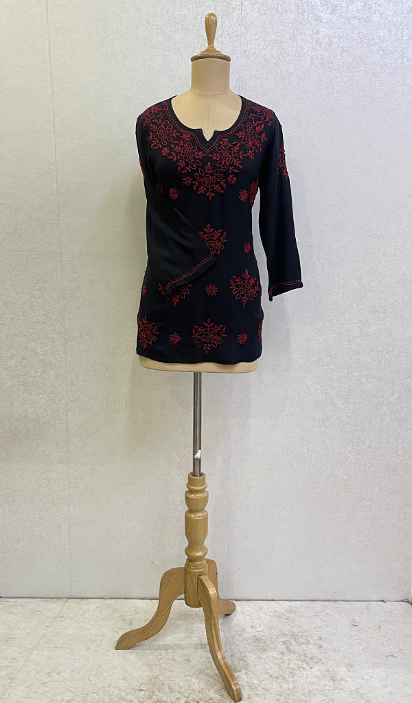 Women's Lakhnavi Handcrafted Modal Cotton Chikankari Top - HONC0159379