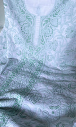 将图像加载到图库查看器中， Women's Lakhnavi Handcrafted Cotton Chikankari Unstitched Kurti Fabric - HONC0318051