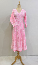 将图像加载到图库查看器中， Abisha Women&#39;s Lucknowi Handcrafted Cotton Chikankari Angrakha - HONC0232847
