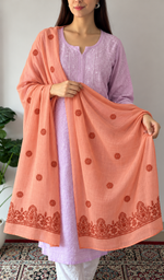Women's Lucknowi Handcrafted Cotton Chikankari Dupatta - HONC0306245