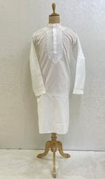 Load image into Gallery viewer, Men&#39;s Lucknowi Handcrafted Cotton Chikankari Kurta - HONC085885
