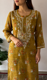 Women's Lakhnavi Handcrafted Kota Cotton Chikankari Kurti - HONC033361