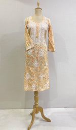 Load image into Gallery viewer, Women&#39;s Lucknowi Handcrafted Modal Cotton Chikankari Kurti - HONC0211370
