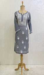 将图像加载到图库查看器中， Mir Women&#39;s Lucknowi Handcrafted Cotton Chikankari Kurti- HONC0160269
