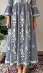 Women's Lucknowi Handcrafted Cotton Chikankari Dress - HONC060175