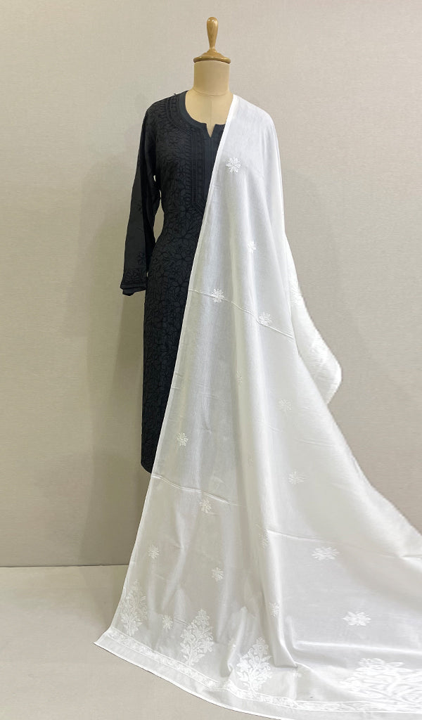Women's Lucknowi Handcrafted Cotton Chikankari Dupatta - HONC0170574