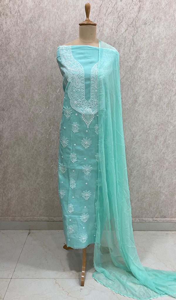 Aashi Women's Lakhnavi Handcrafted Cotton Chikankari Suit Material - HONC0285036