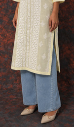 Jubina Women's Lucknowi Handcrafted Cotton Chikankari Kurti - HONC0164335