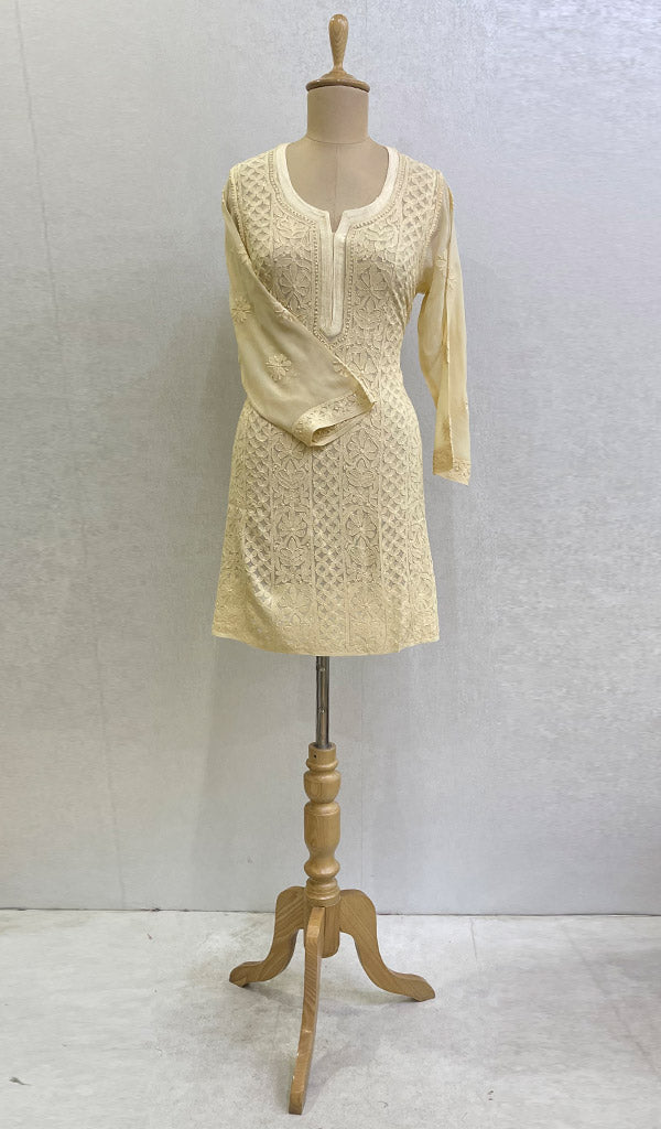 Women's Lucknowi Handcrafted Viscose Georgette Chikankari Top - HONC0109033