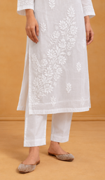 Women's Lucknowi Handcrafted Cotton Chikankari Kurti - HONC098116