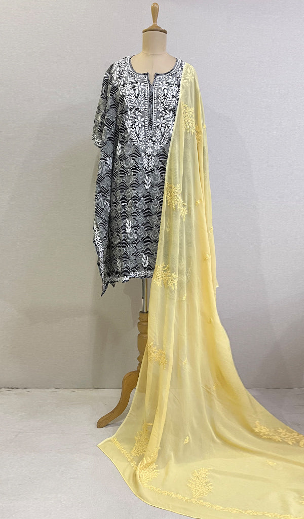 Ayesha Women's Lucknowi Handcrafted Viscose Georgette Chikankari Dupatta - HONC0163967