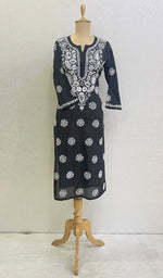 Load image into Gallery viewer, Women&#39;s Lucknowi Handcrafted Cotton Chikankari Kurti-HONC0148403
