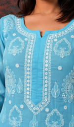 Women's Lucknowi Handcrafted Cotton Chikankari Kurti- HONC0392302