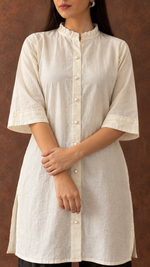 Women's Lakhnavi Handcrafted Cotton Chikankari Top And Palazzo Set - HONC013654