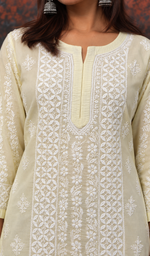 Jubina Women's Lucknowi Handcrafted Cotton Chikankari Kurti - HONC0164335