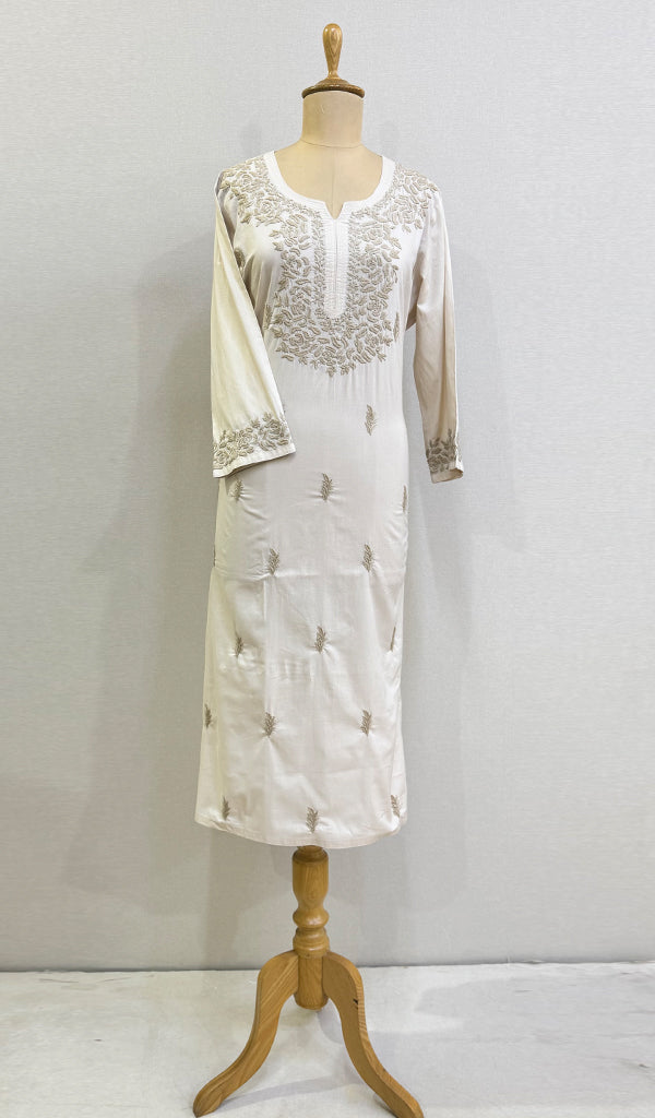 Women's Lucknowi Handcrafted Cotton Chikankari Kurti - HONC0232139