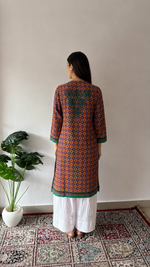 Multicolor Cotton Chikankari Stitched Kurti HONC065062