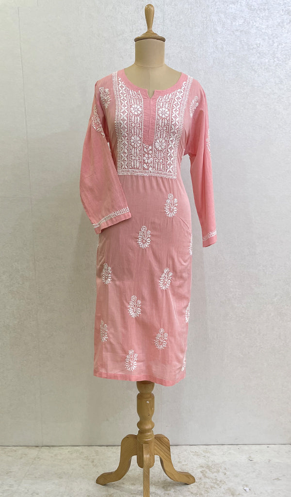Mir Women's Lucknowi Handcrafted Cotton Chikankari Kurti - HONC0160273
