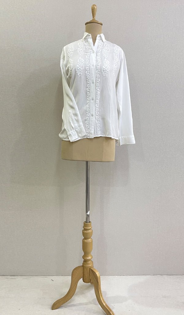 Women's Lakhnavi Handcrafted Modal Cotton Chikankari Top - HONC0196966