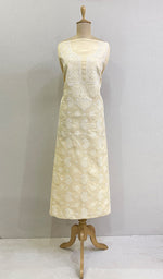 Load image into Gallery viewer, Women&#39;s Lucknowi Handcrafted White Cotton Chikankari Unstitched Kurti Fabric - HONC0194870
