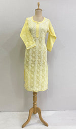 将图像加载到图库查看器中， Shahida Women&#39;s Lucknowi Handcrafted Cotton Chikankari Kurti - HONC188631
