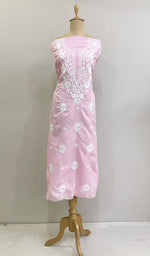 将图像加载到图库查看器中， Richa Women&#39;s Lakhnavi Handcrafted Cotton Chikankari Unstitched Kurti Fabric - HONC0214759
