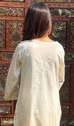 Load image into Gallery viewer, Women&#39;s Lucknowi Handcrafted Cotton Chikankari Kurti - HONC0162976
