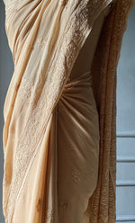 Load image into Gallery viewer, Women&#39;s Lakhnavi Handcrafted Viscose Georgette Chikankari Saree - HONC0290057
