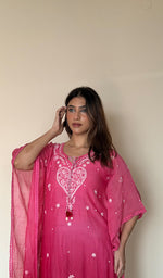 Women's Lucknowi Handcrafted Mul chanderi Chikankari Kaftan - HONC0361360 (Copy)