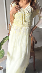 Load image into Gallery viewer, Aadab Women&#39;s Lucknowi Handcrafted Faux-Georgette Chikankari Anarkali Dress - NC038930
