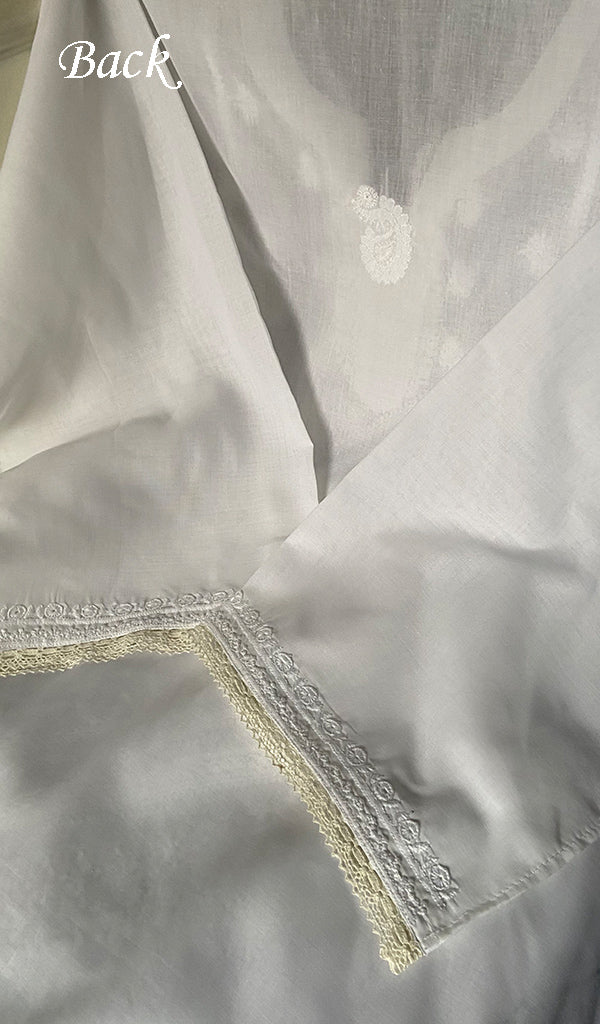 Women's Lakhnavi Handcrafted Cotton Chikankari Semi - Stitched Kurta And Kurta Dupatta Set - HONC0351913