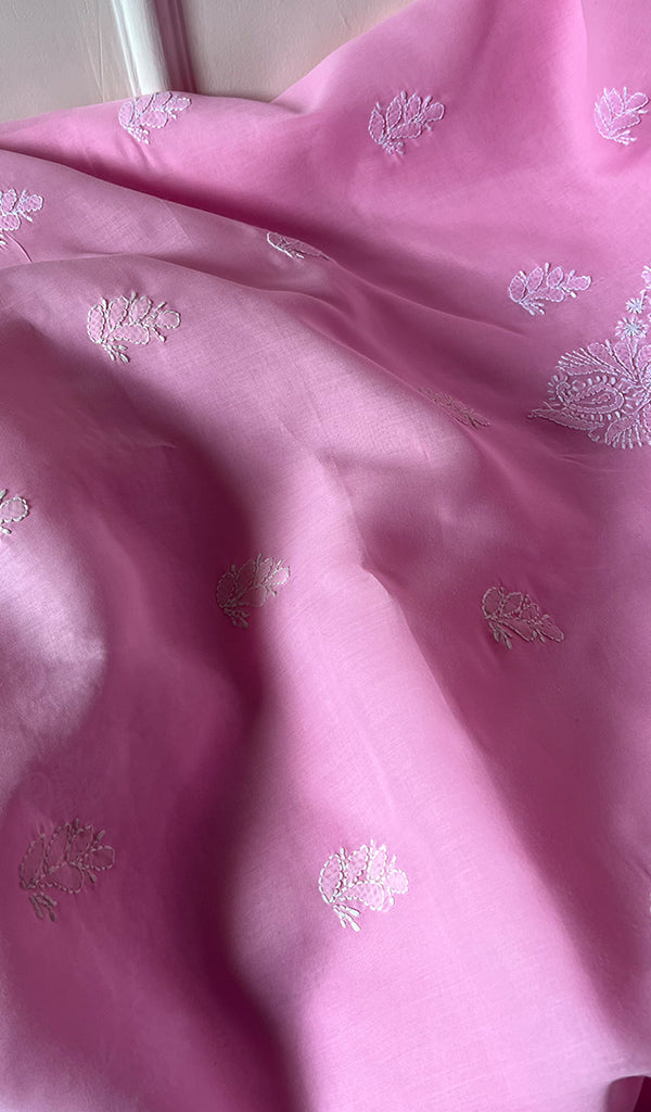 Women's Lakhnavi Handcrafted Cotton Chikankari Suit Material - HONC0232452