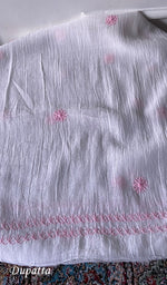 Load image into Gallery viewer, Women's Lakhnavi Handcrafted Mul Chanderi Unstitched Kurta And Dupatta Set - HONC0317226