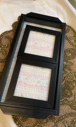 将图像加载到图库查看器中， Handcrafted Chikankari Tray with Two Coasters – Wooden Frame - HONC0310961
