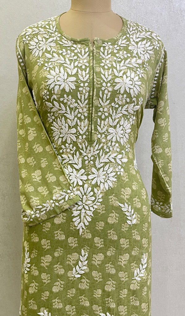 Women's Lakhnavi Handcrafted Modal Cotton Chikankari Kurta And Palazzo Set - HONC0153856