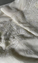 Load image into Gallery viewer, Women's Lakhnavi Handcrafted Mul Chanderi Unstitched Kurta And Dupatta Set- HONC0313324