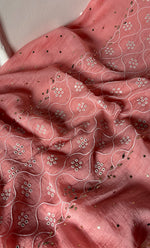 将图像加载到图库查看器中， Women's Lakhnavi Handcrafted Mul Chanderi Unstitched Chikankari Full Suit Material - HONC0320706