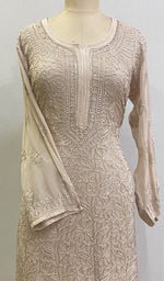 Women's Lakhnavi Handcrafted Viscose Georgette Chikankari Kurti - HONC0172072
