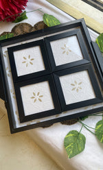 Load image into Gallery viewer, Chikankari Tray with Four Coasters - HONC0310953
