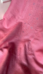 Load image into Gallery viewer, Lucknowi Handcrafted Munga Silk Chikankari Unstitched Men&#39;s Kurta Fabric - HONC017976
