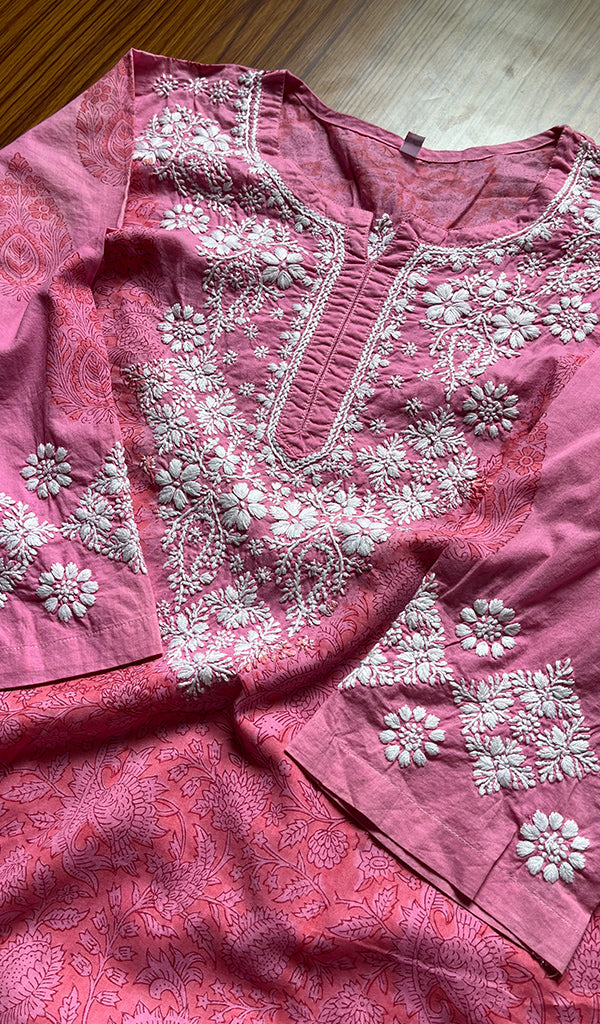 Women's Lucknowi Handcrafted Cotton Chikankari Kurti - HONC0300999